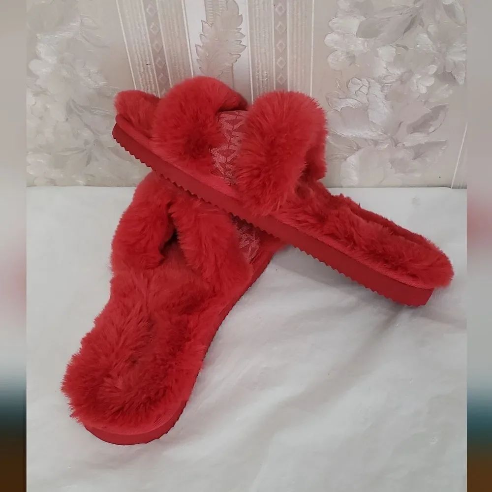 Michael Kors Faux Fur Slides slippers New